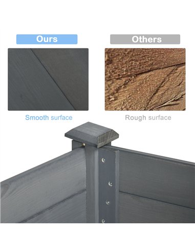 Outsunny Raised Bed for Garden, Wooden Elevated Planter Box with Bed Liner, for Flower Vegetable Herb, Dark Grey