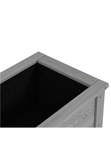 Outsunny Wooden Raised Garden Bed, Elevated Planter Box with Storage Shelf and Drainage Holes, Raised Planter with Legs, Grey
