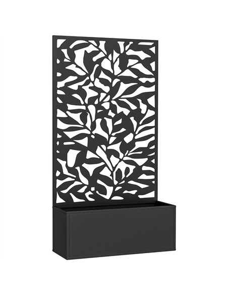Outsunny Metal Garden Bed with Trellis, Wall Mounted or Freestanding Raised Planter with Privacy Panel, Black - pic 186458 | FastDaddyshop
