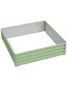 Outsunny Square Raised Garden Bed Box with Weatherized Steel Frame for Vegetables, Flowers, & Herbs, 120 x 120 x 30cm, Light Gre