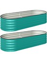 Outsunny Set of Two 150 x 60cm Steel Planters - Green
