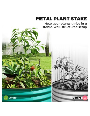 Outsunny Set of Two 150 x 60cm Steel Planters - Green