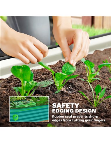 Outsunny Set of Two 150 x 60cm Steel Planters - Green