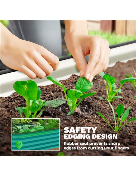 Outsunny Set of Two 150 x 60cm Steel Planters - Green - pic 186616 | FastDaddyshop