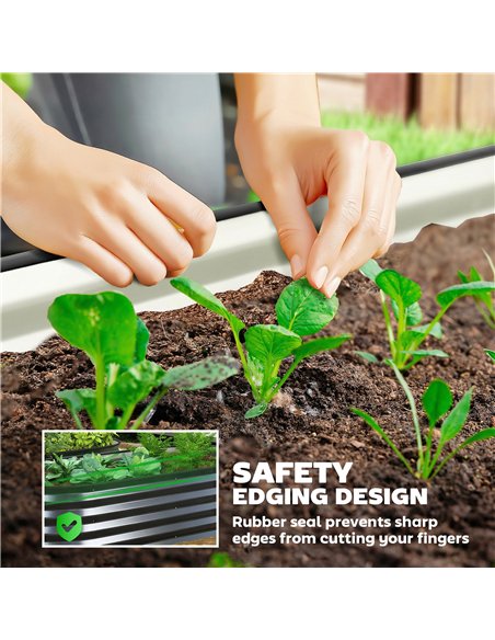 Outsunny Set of Two 150 x 60cm Steel Planters - Dark Grey - pic 186625 | FastDaddyshop