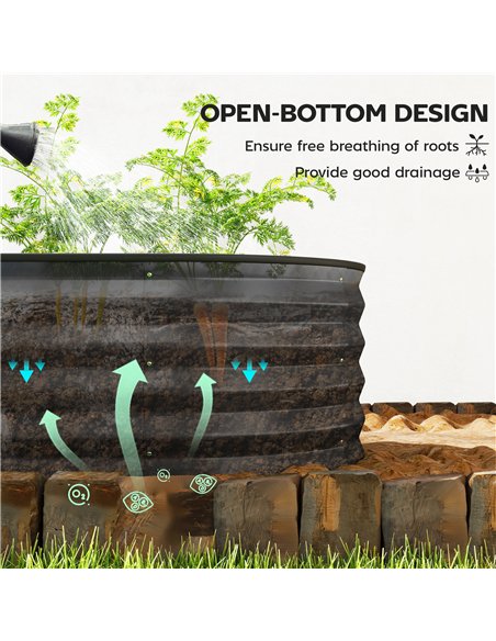 Outsunny Set of Two 150 x 60cm Steel Planters - Dark Grey - pic 186626 | FastDaddyshop