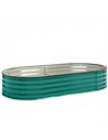 Outsunny Galvanised Raised Garden Bed, Metal Planter Box with Safety Edging, for Flowers, Herbs, Succulents, Light Green