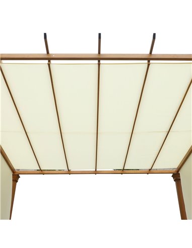 Outsunny 3x3m Garden Outdoor Retractable Pergola Gazebo with Adjustable Canopy, Beige