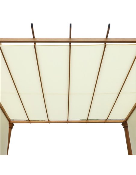 Outsunny 3x3m Garden Outdoor Retractable Pergola Gazebo with Adjustable Canopy, Beige - pic 18663 | FastDaddyshop