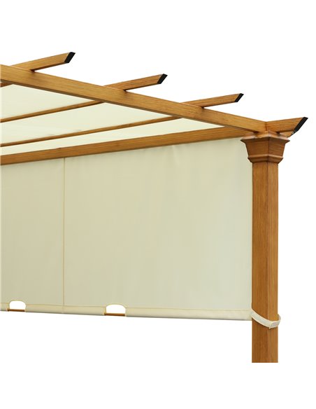 Outsunny 3x3m Garden Outdoor Retractable Pergola Gazebo with Adjustable Canopy, Beige - pic 18664 | FastDaddyshop
