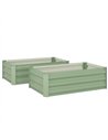 Outsunny Set of Two 100 x 60cm Steel Planter Boxes - Light Green