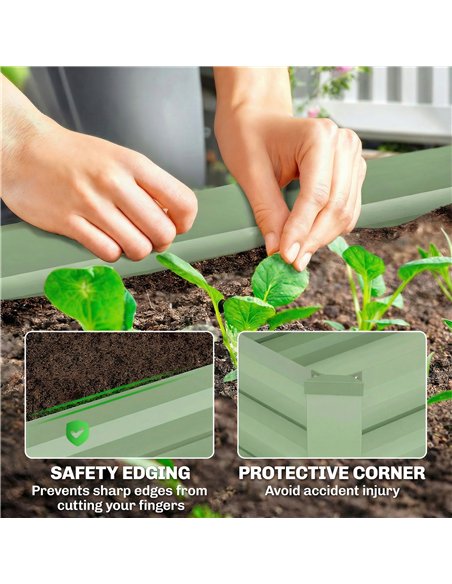 Outsunny Set of Two 100 x 60cm Steel Planter Boxes - Light Green - pic 186679 | FastDaddyshop
