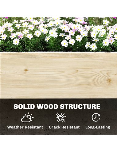 Outsunny Raised Garden Bed 2-Tier Stepped Design Planter Box with Trellis for Climbing Plants 108x62x120 cm