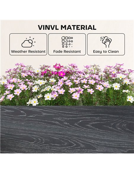 Outsunny Vinyl Raised Garden Bed Kit, 2 x 2 x 1ft Modular Elevated Garden Box with Slotting Legs and Open Bottom, Dark Grey - pic 186705 | FastDaddyshop