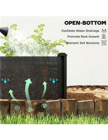 Outsunny Vinyl Raised Garden Bed Kit, 2 x 2 x 1ft Modular Elevated Garden Box with Slotting Legs and Open Bottom, Dark Grey - pic 186706 | FastDaddyshop