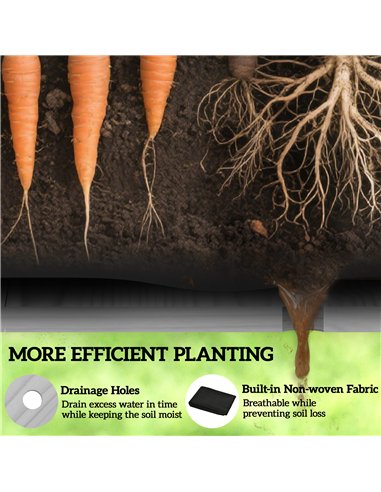 Outsunny Wooden Raised Garden Bed with Bed Liner, Elevated Planter Box with Legs, Light Grey