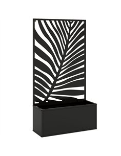 Outsunny Metal Garden Bed for Garden with Trellis, Wall Mounted or Freestanding Raised Planter with Privacy Screen