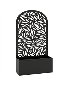 Outsunny Metal Garden Bed for Garden with Trellis, Wall Mounted or Freestanding Raised Planter with Curved Privacy Screen