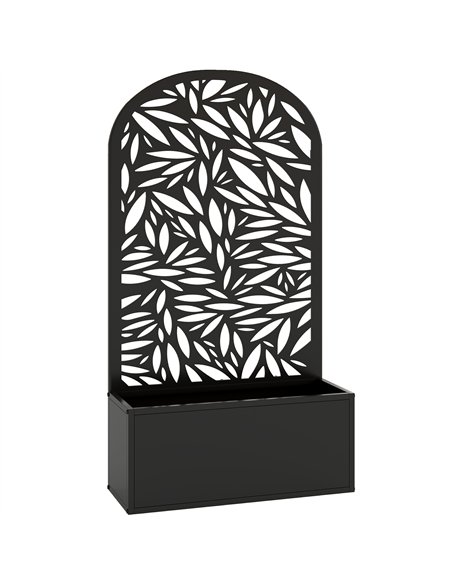 Outsunny Metal Garden Bed for Garden with Trellis, Wall Mounted or Freestanding Raised Planter with Curved Privacy Screen - pic 186728 | FastDaddyshop