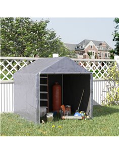 Outsunny 2x2m Garden Garage Storage, Waterproof UV-Resistant Tent, Grey 2