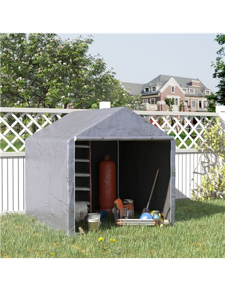 Outsunny 2x2m Garden Garage Storage, Waterproof UV-Resistant Tent, Grey - pic 18675 | FastDaddyshop
