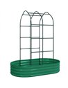 Outsunny Galvanised Raised Garden Bed with Arched Trellis, 5 x 3 x 6ft Metal Raised Bed for Garden with Open Bottom, Green
