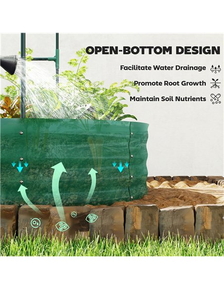 Outsunny Galvanised Raised Garden Bed with Arched Trellis, 5 x 3 x 6ft Metal Raised Bed for Garden with Open Bottom, Green - pic 186808 | FastDaddyshop