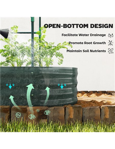 Outsunny Galvanised Raised Garden Bed with Arched Trellis, 4 x 2 x 4.6ft Metal Raised Bed for Garden with Open Bottom, Dark Grey - pic 186817 | FastDaddyshop