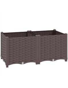 Outsunny Plastic Raised Garden Bed with Legs, Self Watering Elevated Planter Boxes with Drainage Holes and Plugs