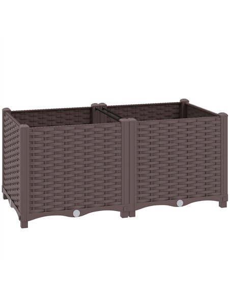 Outsunny Plastic Raised Garden Bed with Legs, Self Watering Elevated Planter Boxes with Drainage Holes and Plugs - pic 186854 | FastDaddyshop