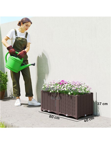 Outsunny Plastic Raised Garden Bed with Legs, Self Watering Elevated Planter Boxes with Drainage Holes and Plugs - pic 186856 | FastDaddyshop