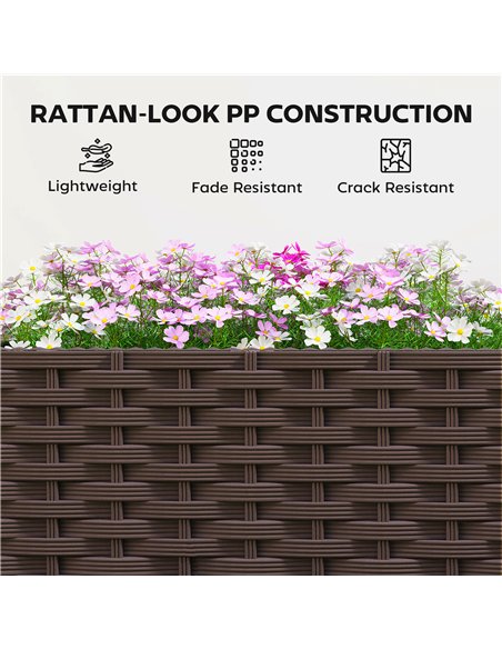 Outsunny Plastic Raised Garden Bed with Legs, Self Watering Elevated Planter Boxes with Drainage Holes and Plugs - pic 186859 | FastDaddyshop