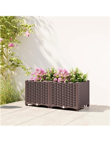 Outsunny Plastic Raised Garden Bed with Legs, Self Watering Elevated Planter Boxes with Drainage Holes and Plugs