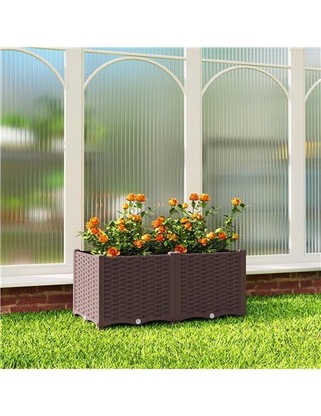 Outsunny Plastic Raised Garden Bed with Legs, Self Watering Elevated Planter Boxes with Drainage Holes and Plugs - pic 186862 | FastDaddyshop
