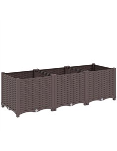 Outsunny Plastic Raised Garden Bed with Legs, Self Watering Elevated Planter Boxes with Drainage Holes and Plugs