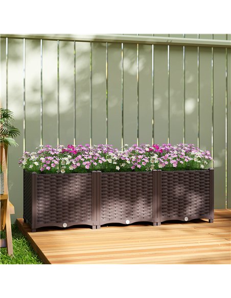 Outsunny Plastic Raised Garden Bed with Legs, Self Watering Elevated Planter Boxes with Drainage Holes and Plugs - pic 186864 | FastDaddyshop