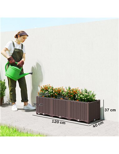 Outsunny Plastic Raised Garden Bed with Legs, Self Watering Elevated Planter Boxes with Drainage Holes and Plugs