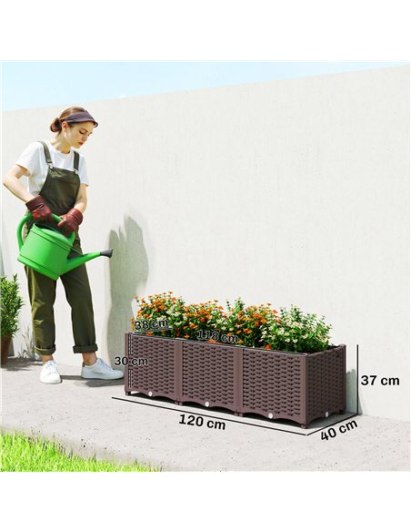 Outsunny Plastic Raised Garden Bed with Legs, Self Watering Elevated Planter Boxes with Drainage Holes and Plugs - pic 186865 | FastDaddyshop