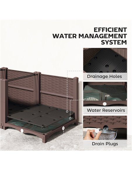Outsunny Plastic Raised Garden Bed with Legs, Self Watering Elevated Planter Boxes with Drainage Holes and Plugs - pic 186868 | FastDaddyshop
