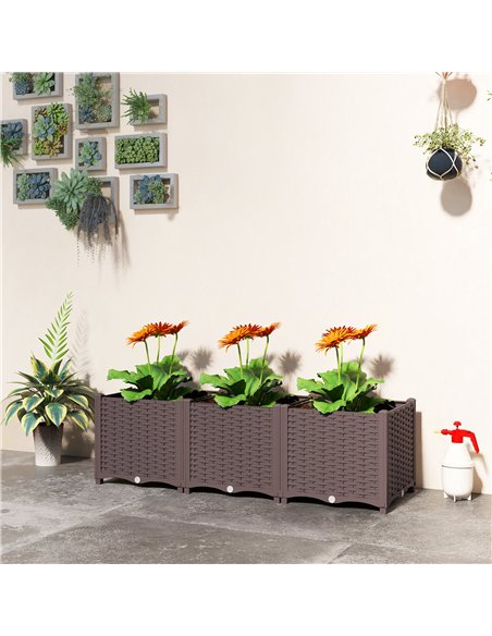 Outsunny Plastic Raised Garden Bed with Legs, Self Watering Elevated Planter Boxes with Drainage Holes and Plugs - pic 186870 | FastDaddyshop