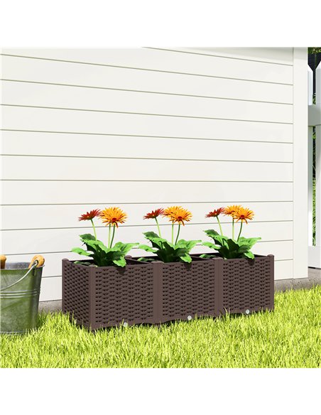 Outsunny Plastic Raised Garden Bed with Legs, Self Watering Elevated Planter Boxes with Drainage Holes and Plugs - pic 186871 | FastDaddyshop