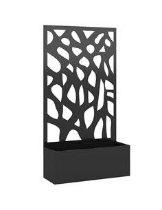 Outsunny Metal Raised Garden Bed with Trellis, Outdoor Planter Box with Privacy Screen, Elevated Garden Box for Climbing Plants