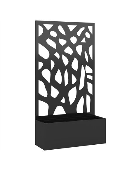 Outsunny Metal Raised Garden Bed with Trellis, Outdoor Planter Box with Privacy Screen, Elevated Garden Box for Climbing Plants - pic 186872 | FastDaddyshop