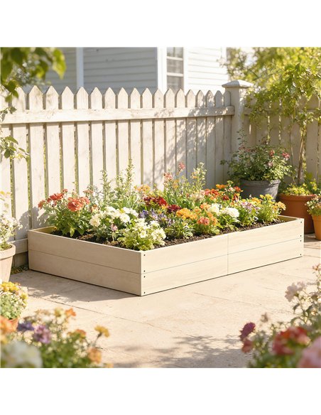 Outsunny Wooden Raised Bed for Garden, 620L Extra Large Raised Garden Bed with Open Bottom, Outdoor Elevated Planter Box - pic 186891 | FastDaddyshop