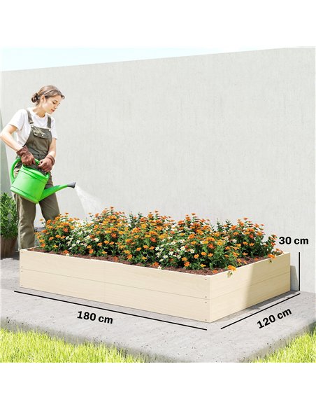 Outsunny Wooden Raised Bed for Garden, 620L Extra Large Raised Garden Bed with Open Bottom, Outdoor Elevated Planter Box - pic 186892 | FastDaddyshop