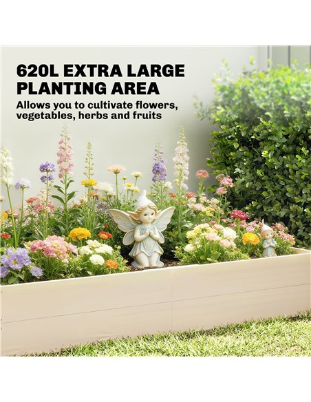 Outsunny Wooden Raised Bed for Garden, 620L Extra Large Raised Garden Bed with Open Bottom, Outdoor Elevated Planter Box - pic 186893 | FastDaddyshop