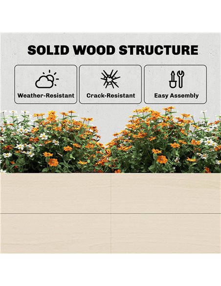 Outsunny Wooden Raised Bed for Garden, 620L Extra Large Raised Garden Bed with Open Bottom, Outdoor Elevated Planter Box - pic 186895 | FastDaddyshop
