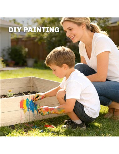 Outsunny Wooden Raised Bed for Garden, 620L Extra Large Raised Garden Bed with Open Bottom, Outdoor Elevated Planter Box
