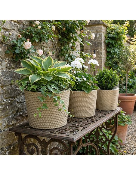 Outsunny Seagrass Planters Set of 3 Plant Pots for Indoor Outdoor Patio Balcony Natural - pic 186915 | FastDaddyshop