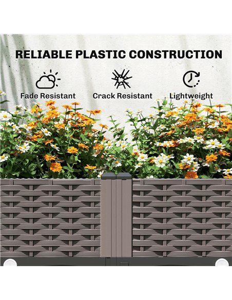 Outsunny Raised Garden Bed with Arch Trellis, Raised Bed for Garden on Wheels with Side Trellis, Self Watering Planter Box - pic 186924 | FastDaddyshop